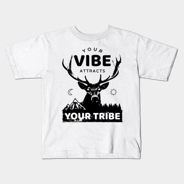 Your Vibe Attracts your Tribe Kids T-Shirt by NotUrOrdinaryDesign